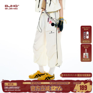 阔腿运动九分裤 BJHG不计后果休闲短裤 潮牌设计感伞兵裤 美式 女秋季