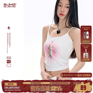 夏季 甜美可爱小猫印花吊带背心女款 辣妹上衣女 FlyTheTruth FTT