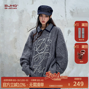 潮牌情侣针织衫 秋冬季 毛衣女 毛衣男款 BJHG不计后果重磅北极绒美式