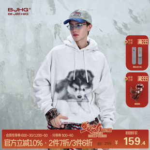 宽松休闲情侣装 新款 外套女 秋季 BJHG不计后果重磅加绒连帽卫衣男款