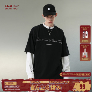 短袖 重磅男士 t恤夏季 新款 上衣 BJHG不计后果 潮牌宽松休闲半袖 美式