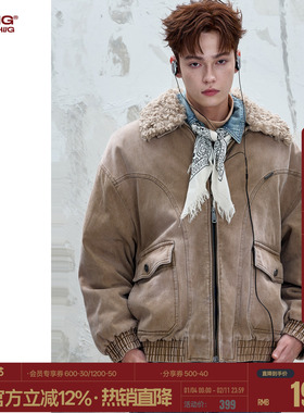 BJHG不计后果复古水洗工装棉服男款冬装美式可拆卸防寒棉衣厚外套