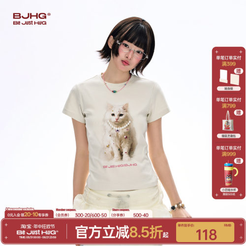 BJHG不计后果可爱小猫短t恤女款