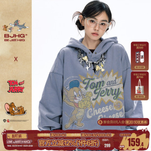 潮牌情侣卫衣外套女 BJHG不计后果连帽卫衣男春季 猫和老鼠联名