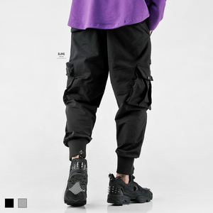 欧美街头宽松弹力工装裤