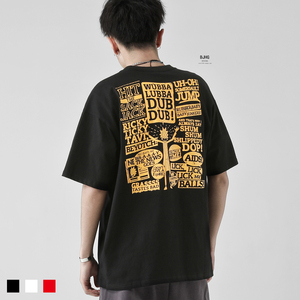 欧美街头涂鸦印花短袖t恤