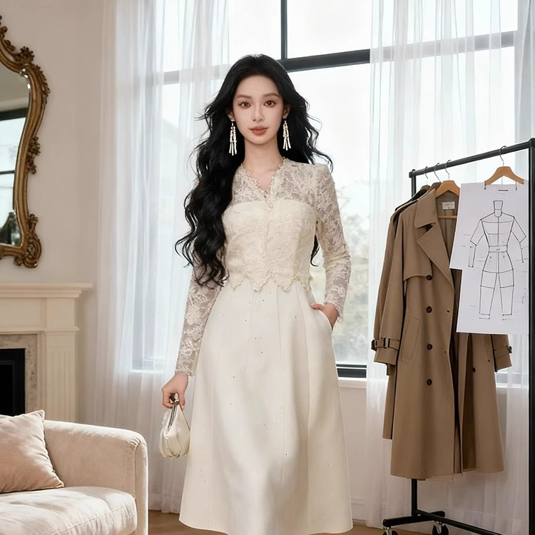 名媛风气质显瘦拼接名媛礼服