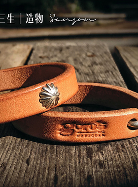 925银手链牛皮手工制作阿美咔叽