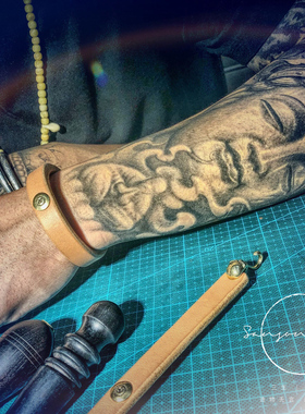 手工定制皮手环原创日本栎木复古