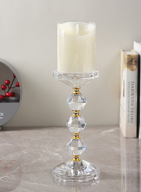 新款水晶烛台欧式家居摆件
