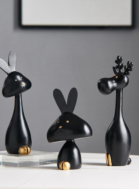 桌面小鹿兔子装饰玄关客厅摆件