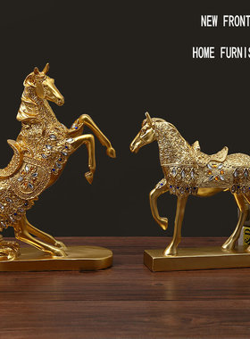 创意客厅酒柜装饰品招财马摆件