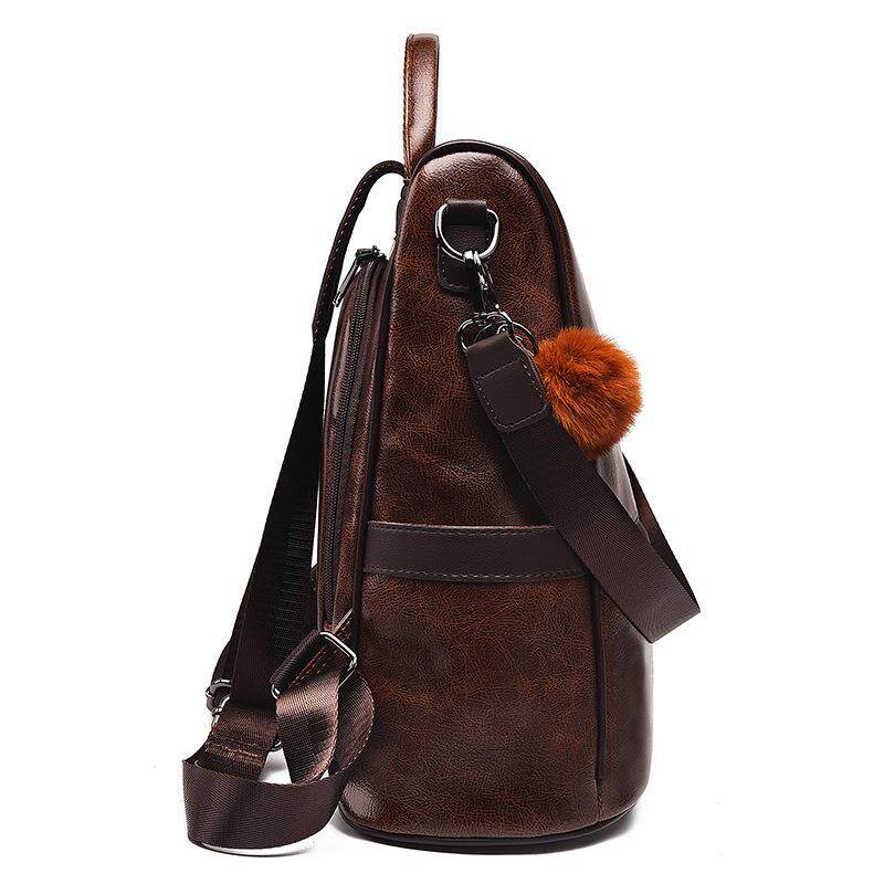 KOREAN VERSION OF THE NEW FASHION LEATHER CAPACITY KOREAN VERSION OF THE STREET CASUAL BAG BACKPACK BIG SOFT WOMENS BAG BACKPACK