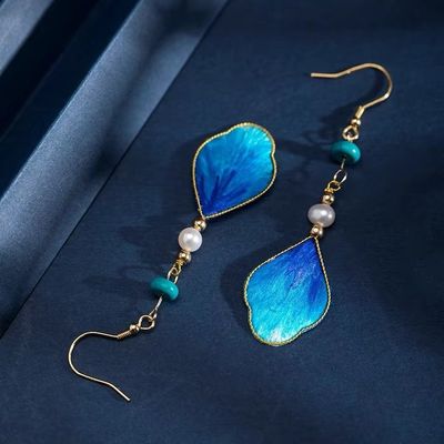 手工非遗绒花耳环蚕丝绒花耳饰古风新中式耳钩复古耳坠耳钉