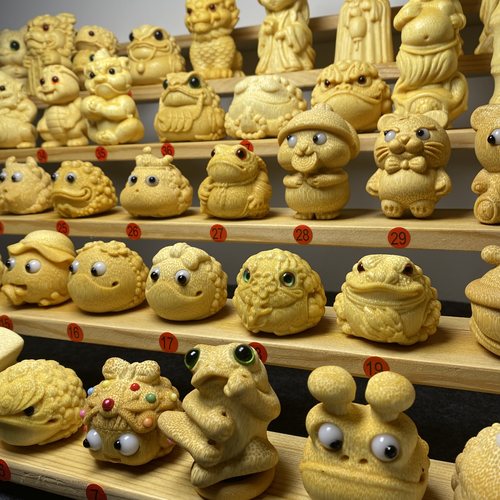 向暖文玩竹雕金蟾手工精修