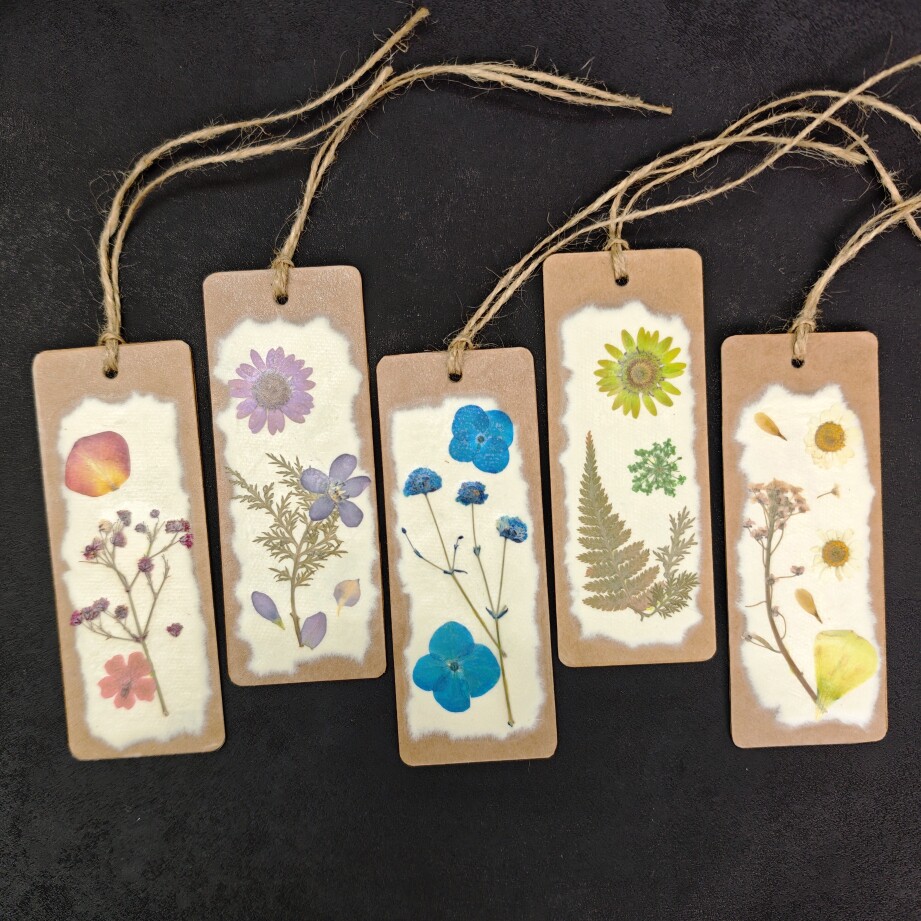 植物干花手工书签/东巴纸制作/现货成品/原创设计/真花草手作书签
