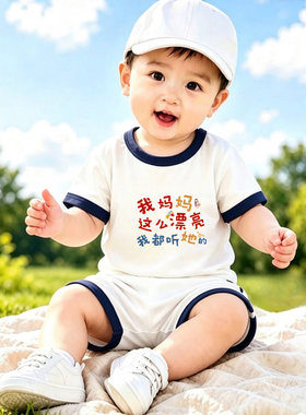 妈妈漂亮都听她的~短袖套装儿童洋气夏装宝宝时髦短裤运动两件套
