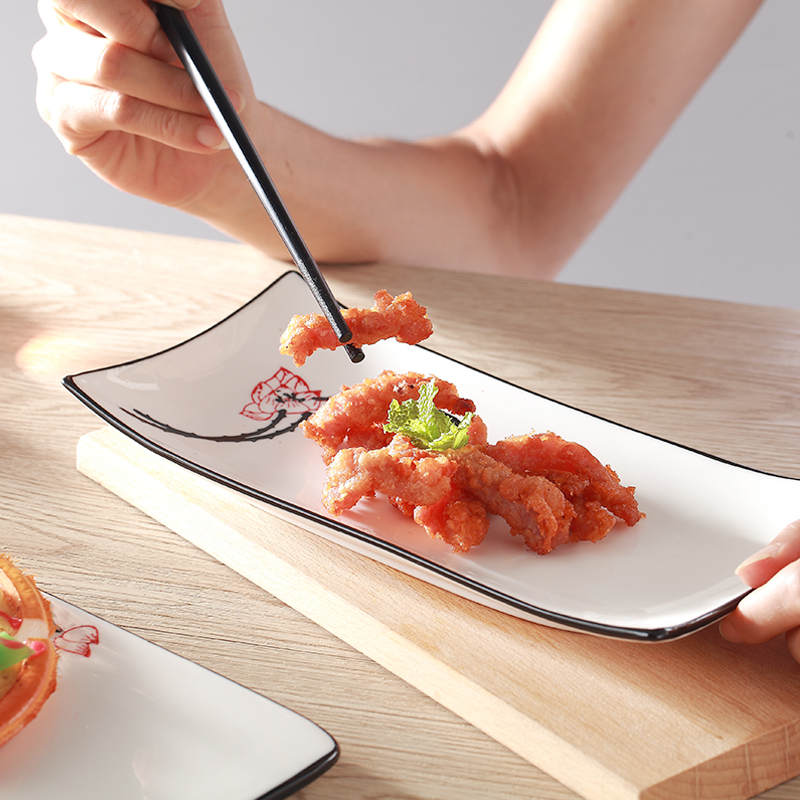 一支莲创意陶瓷长方长条寿司餐具