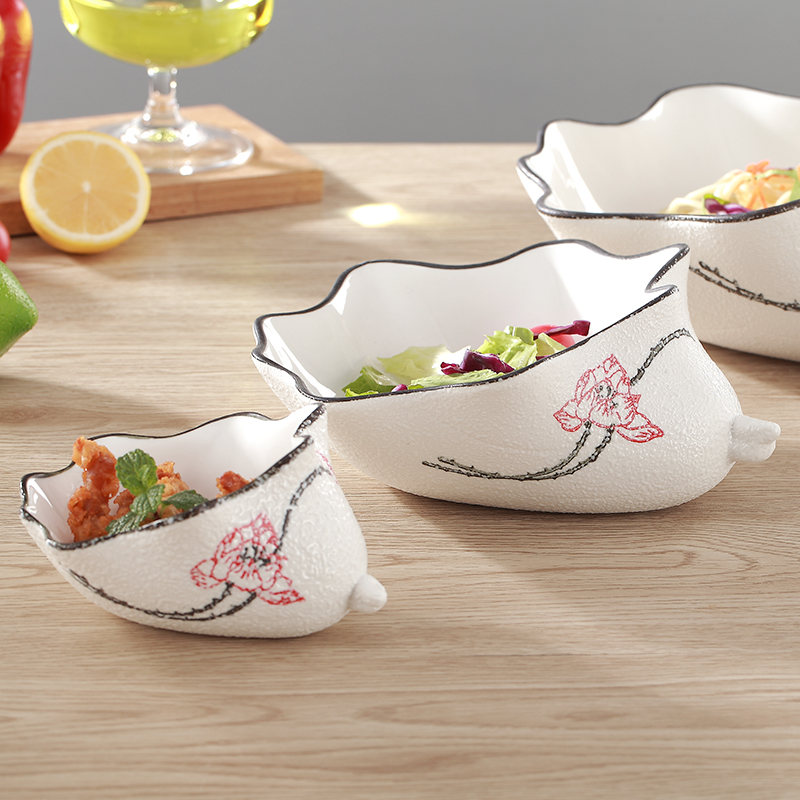 一支莲复古陶瓷盘子创意个性菜盘