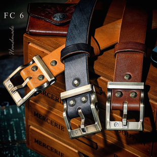 风尘第六代 FC6代 英国JF全粒面马缰革植鞣头层牛皮男士皮带腰带