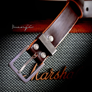 纯钛针扣 35/38/39mm宽 英国JE马缰革男头层牛皮商务腰带手工皮带