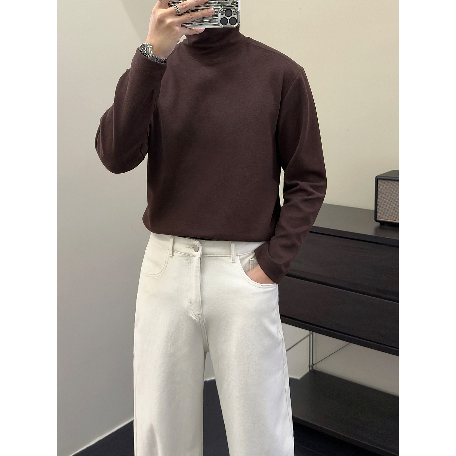 高领修身正肩加厚打底衫秋冬季