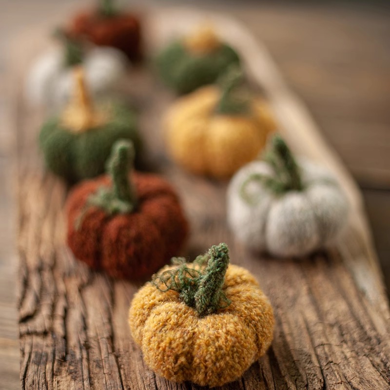 复古毛线摆件小南瓜摄影道具装饰