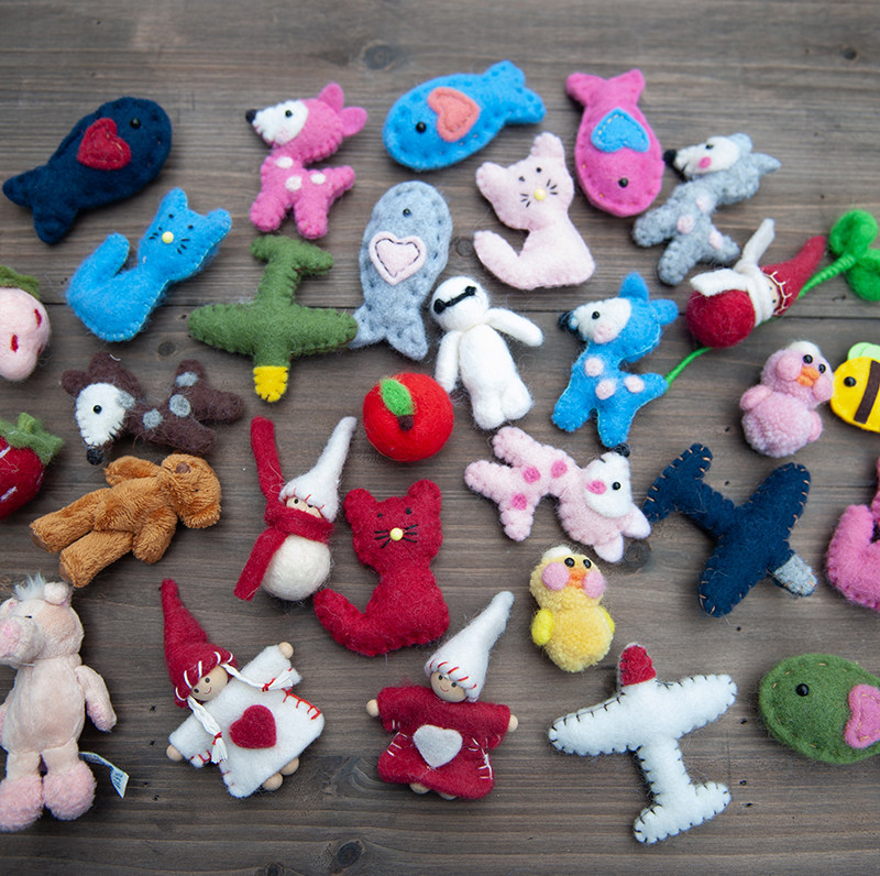 新生儿满月百天纯手工羊毛毡可爱卡通动漫动物儿童摄影道具摆件