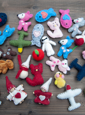 儿童羊毛毡卡通动物摆件摄影道具