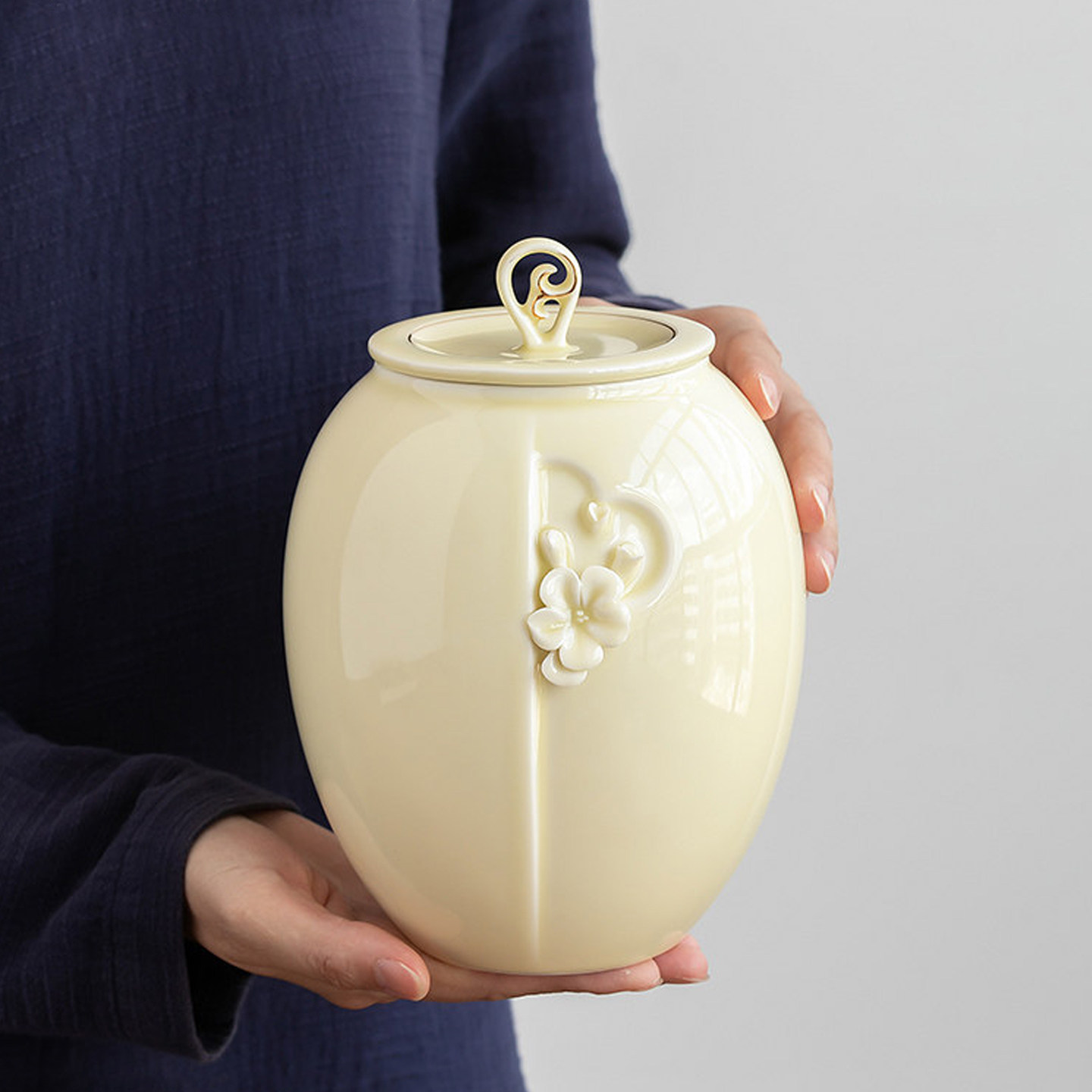 茶叶罐陶瓷大号青瓷高档手工捏花描金空礼品盒包装家用茶仓可定制,餐饮具,茶叶罐,淘宝优惠券,粉丝福利购,淘宝优惠卷