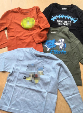 0608 120 130 140 150cm日单码 春夏秋 wmb纯棉薄款 男童印花长袖