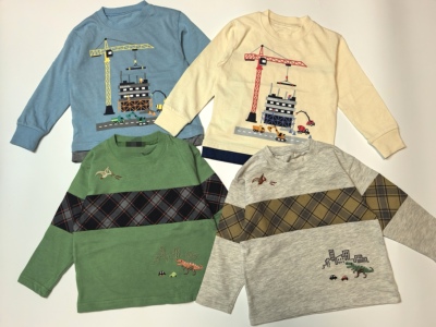 0672 80 90 100 110 120 130cm日单春秋kladskap纯棉 男童长袖T恤