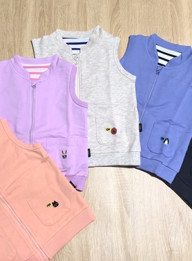 0452 100 110 120 130 140 150cm偏小春秋纯棉毛圈薄款男女童马甲