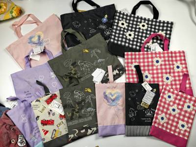 0634 大口宽40 小口21日单 学生横版牛津纺布手提补习班袋 敞开式