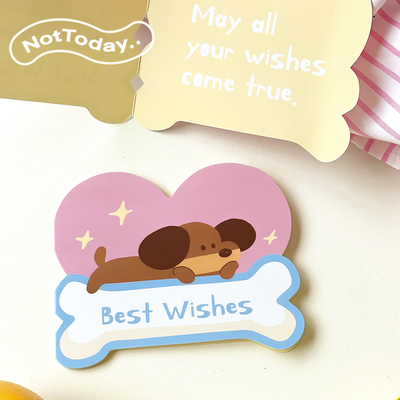 NotToday|小狗祝福贺卡「愿你所有的愿望都成真」