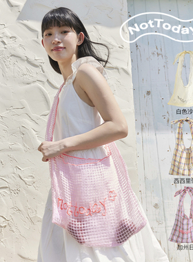 NotToday|「随时假日」粉色系带蝴蝶结单肩斜挎包女大容量春夏包