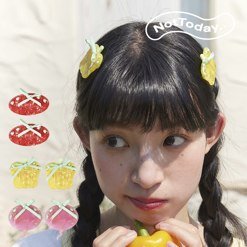 NotToday芭蕾蔬菜发夹对夹韩系发饰春夏甜美发饰少女可爱发夹发饰