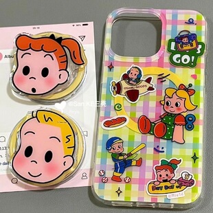 原田治卡通情侣磁吸支架适用iphone15promax手机壳苹果14硅胶iphone13防摔11/12promax软壳xs/xr女款87plus