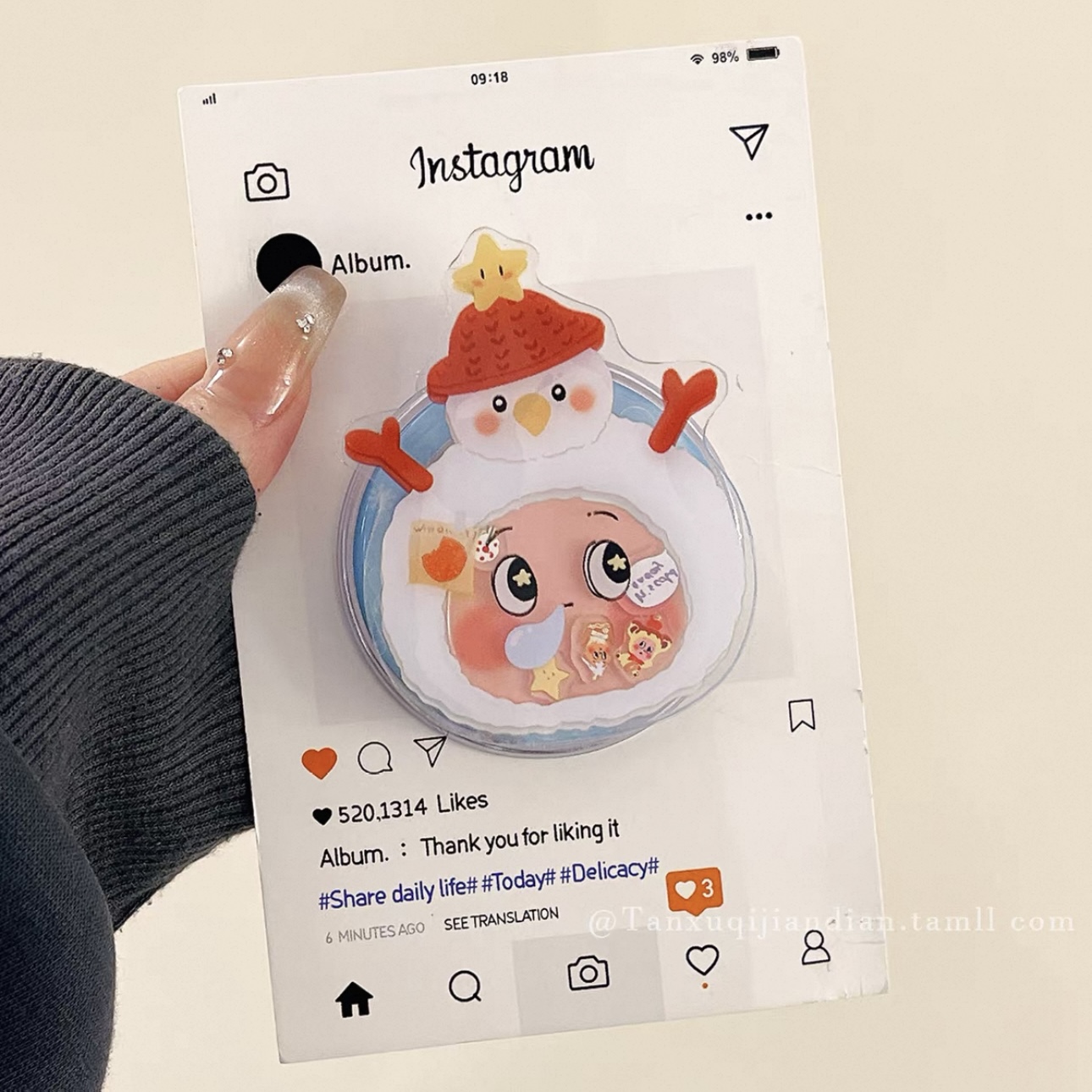 卡通圣诞摇摇乐适用Magsafe磁吸手机支架可伸缩折叠便捷强力吸附