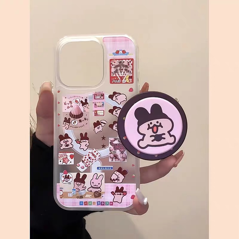 可爱粉色明治草莓小熊磁吸支架适用iphone15promax16手机壳苹果1413防摔11/12promax磨砂xsxr小清新87plus女