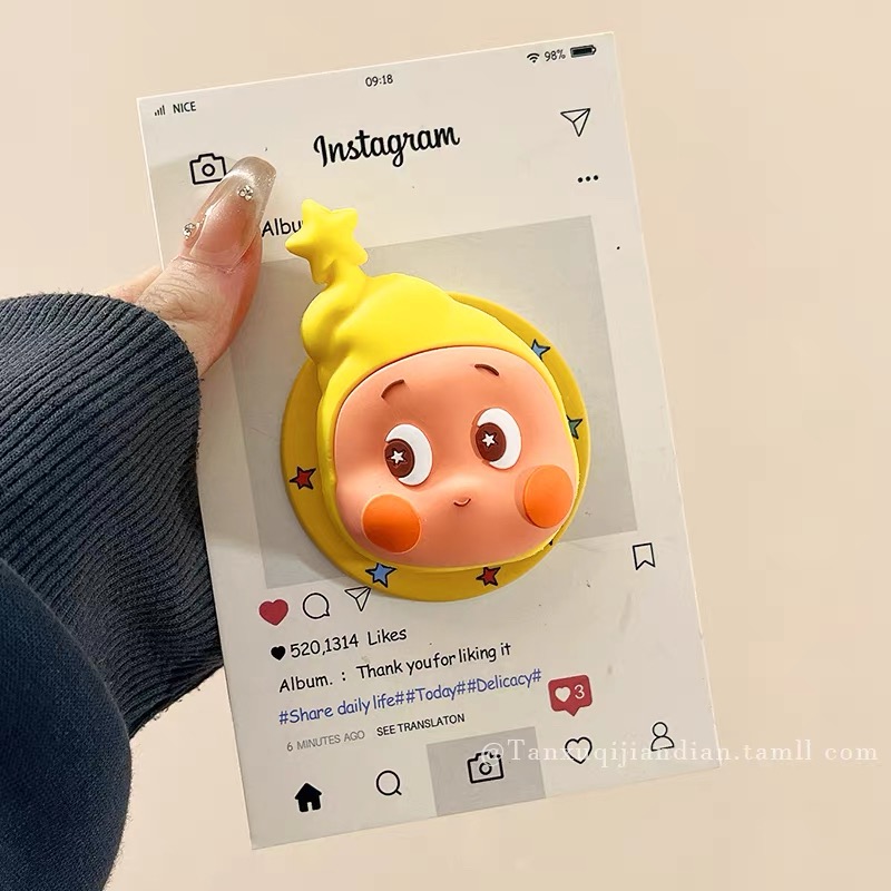 可爱卡通星星人适用Magsafe磁吸手机支架可伸缩折叠便捷强力吸附