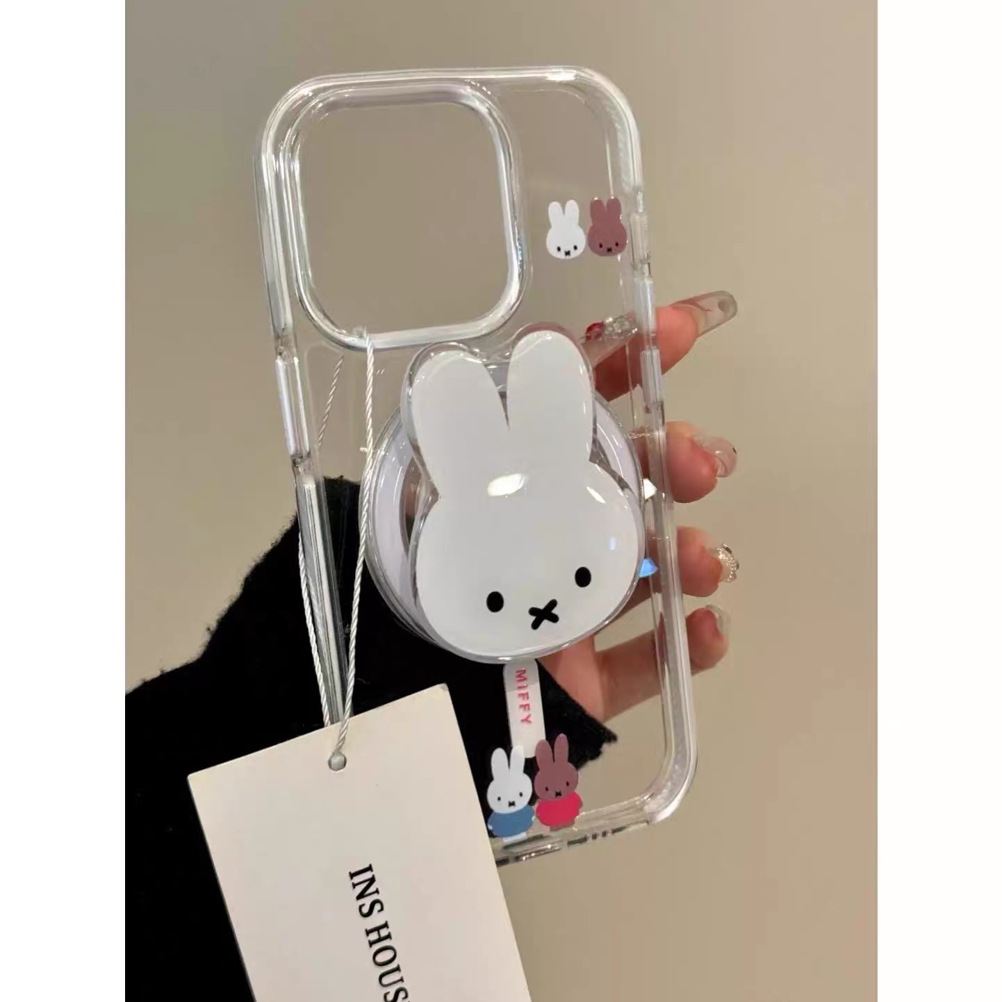 可爱米菲兔磁吸支架适用iPhone15promax苹果16pro手机壳卡通13防摔14全包17promax新款15pro双层17pro简约女