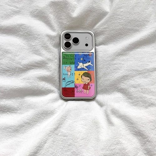 日系奈良美智适用iPhone15promax苹果16pro手机壳滴胶13防摔1412全包17promax潮女17pro电镀壳15pro新款卡通