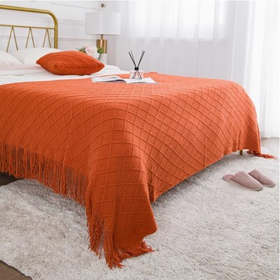 民宿宾馆床围巾床盖纯色