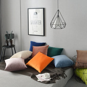 ins轻奢丽丝绒抱枕简约沙发抱枕靠垫北欧抱枕床头靠垫纯色方枕套