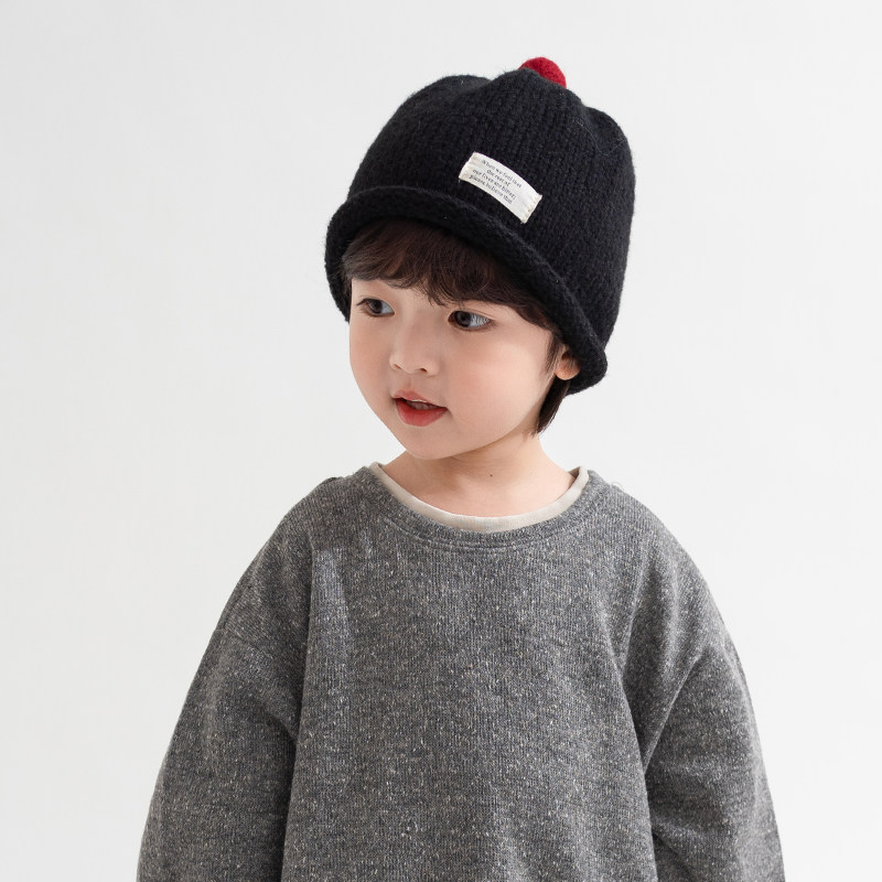 儿童毛线帽秋冬季宝宝针织保暖帽男童帽子女童套头帽包头护耳冬天