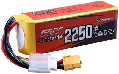 SUNPADOW 14.8V 4S RC Lipo Battery 25C 2250mAh with XT60 Plug