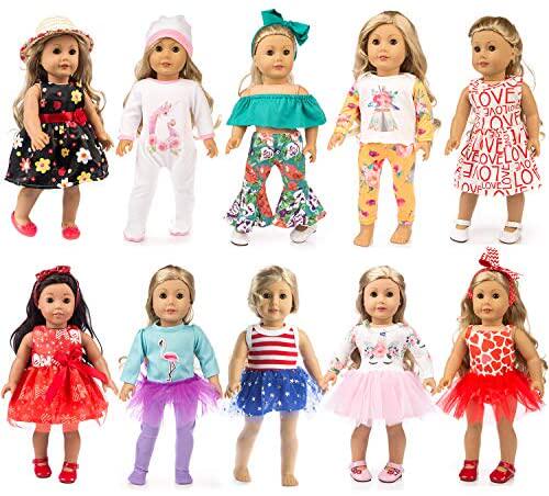zqdoll 19 pcs girl doll clothes gift for american 18 inch do