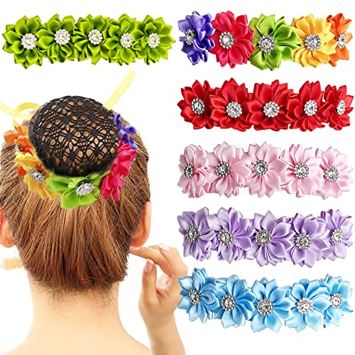 Pai Sence 6pcs/Pack Ballet Bun Wrap Flowers for Girls Baller