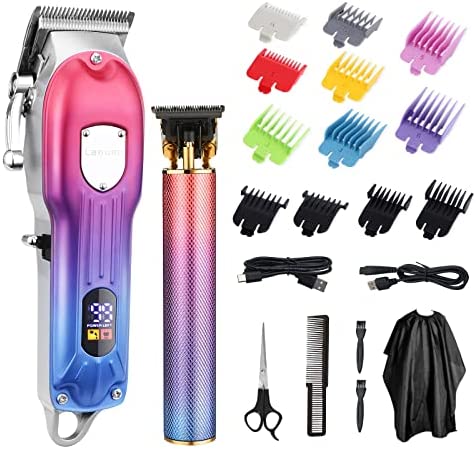 Lanumi Men Hair Clippers& Trimmers Set Cordless Barber Clip